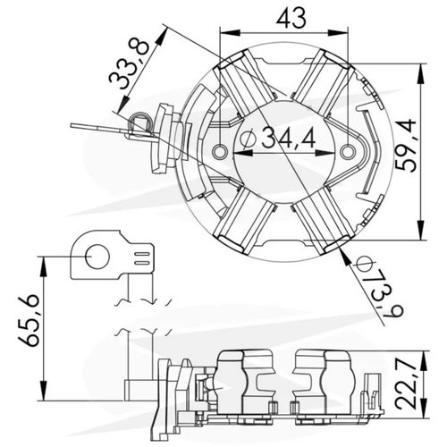 Porta Escova para Motor de Partida Unifap 1.223/4 Hilux SW4 Cargo
