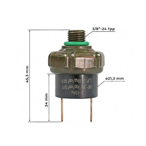 Pressostato Ar Condicionado Universal Alta e Baixa HP28/LP2
