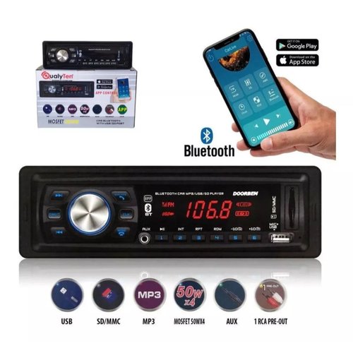 Rádio Automotivo Qualyten MP3 FM Bluetooth USB SD Com App
