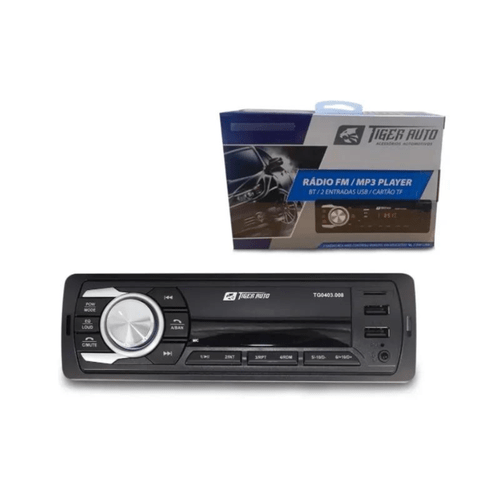 Rádio MP3 Player Tiger Automotivo FM Bluetooth USB MicroSD