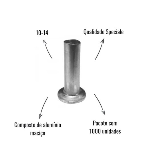 Rebite Speciale Alumínio Maciço 10-14 1000 Unidades