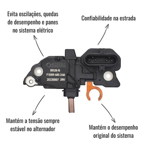 Regulador Voltagem Alternador SEG 28V Bosch Scania MB