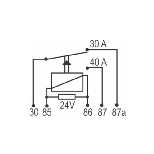 Relé Auxiliar Reversor DNI0216 24V 40/30A 5 Terminais Com Suporte