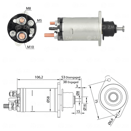 Relé de Partida Mercedes Benz Delco Remy ZM M10 M8 M5 24v