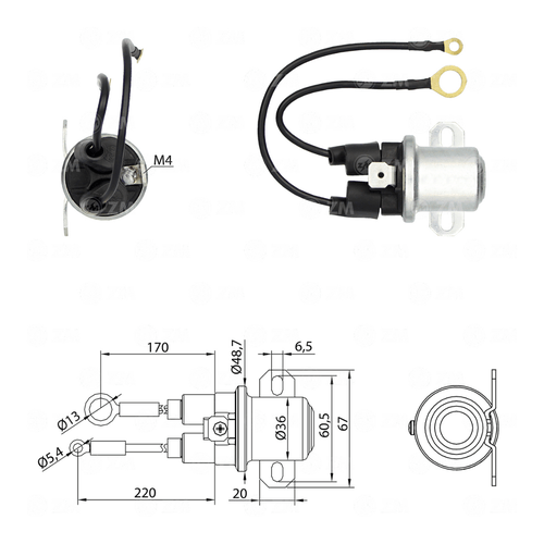 Relé auxiliar de partida Mercedes Benz Delco ZM M6 M4 24v