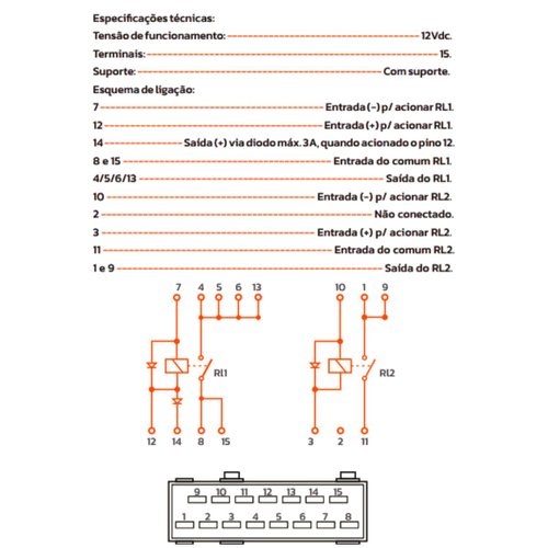 Relé Auxiliar Injeção Eletrônica DNI 8146 Palio Siena Strada