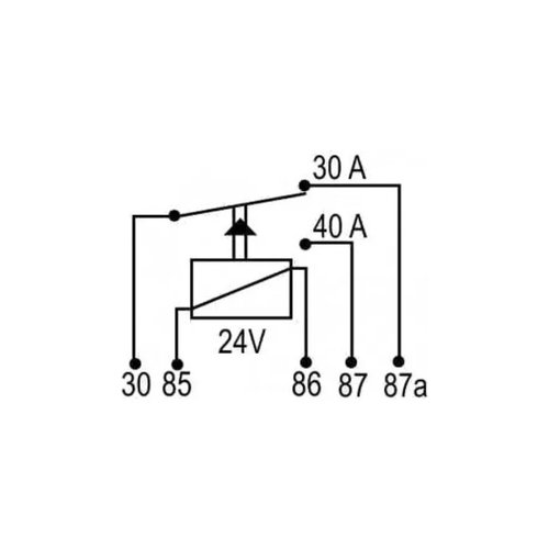 Relé Auxiliar Reversor DNI 0215 24V 30A/40A 5 Terminais Sem Suporte