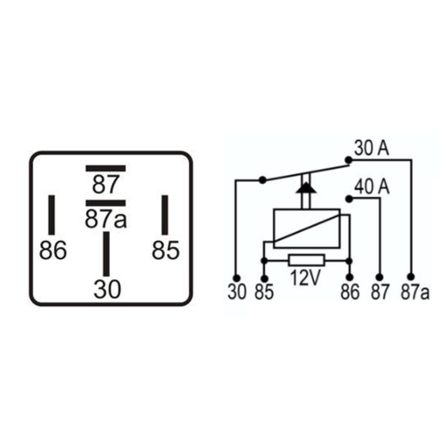 Relé Auxiliar Reversor DNI 0115 12V 40/30A Injeção Eletrônica Sem Suporte