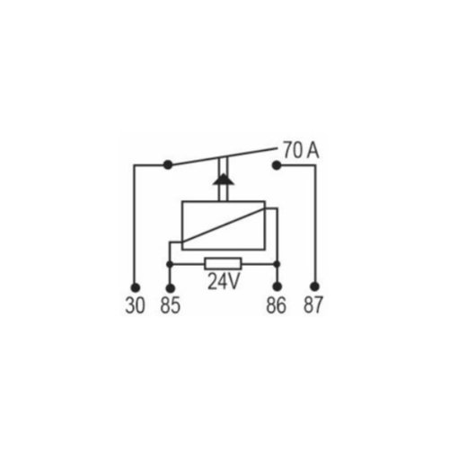 Relé Auxiliar Universal DNI 0222 24V 70A 4 Terminais Com Suporte