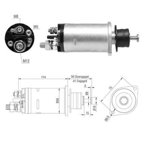 Relé de Partida Agrale Case Chevrolet Ford ZM M12 M8 M5 12v