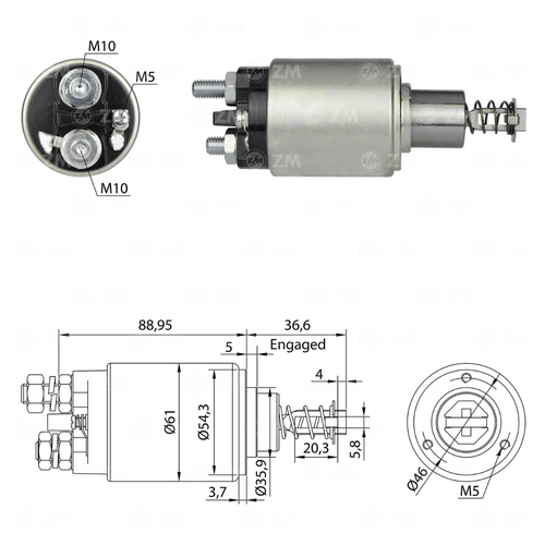 Relé de Partida Case Chevrolet Ford MB VW ZM CAP M10 M5 12v