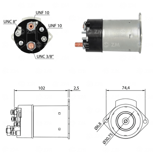 Relé de Partida Case Chevrolet Massey ZM UNF 10 UNC 3 8 12v
