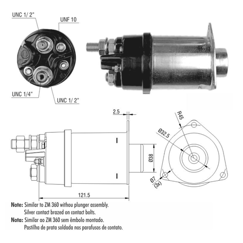 Relé de Partida Case Mercedes Benz ZM CAP 1/2x1/4 10 24v