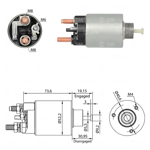 Relé de Partida Chevrolet Astra Fiat Strada ZM CAP M8 M6 12v
