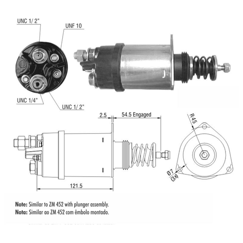 Relé de Partida Chevrolet Ford Volkswagen ZM 1/2x1/4 10 12v
