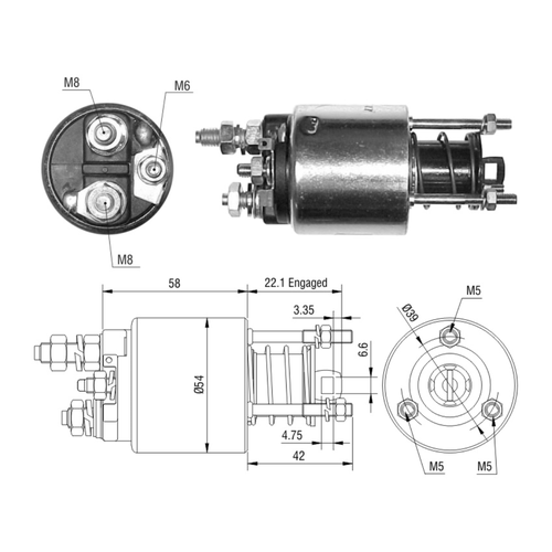 Relé de Partida Fiat Lancia tipo Marelli ZM CAP M8 M6 12v