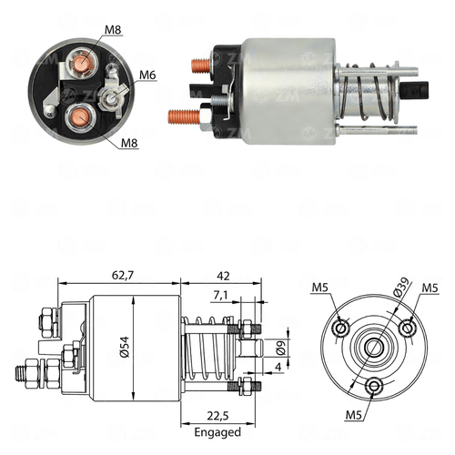 Relé de Partida Fiat Palio Weekend Strada ZM CAP M8 M6 12v