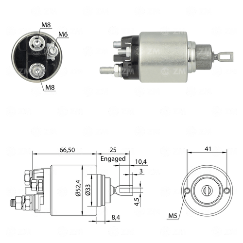 Relé de Partida ZM 4-381 12V para Fiat