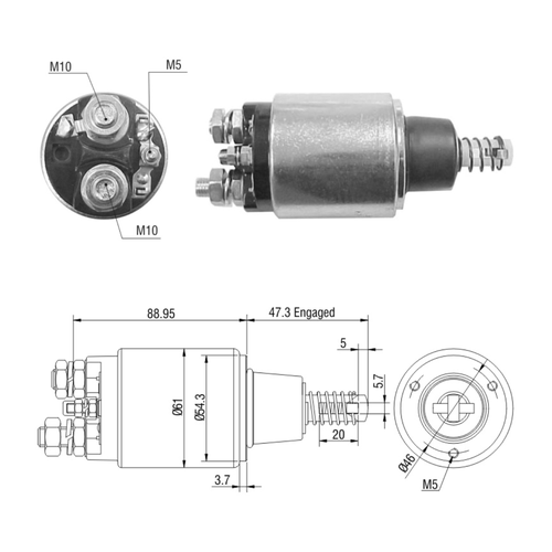 Relé de Partida Ford F250 F350 F4000 Bosch ZM M10 M5 CAP 12v
