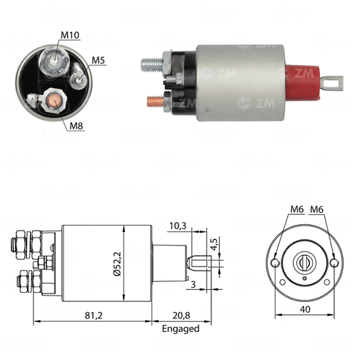 Relé de Partida Ford Mercedes Benz ZM CAP M10 M8 M5 12v
