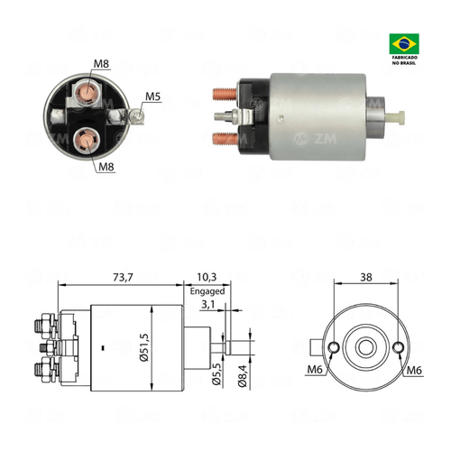 Relé de Partida ZM 695 12V para Jeep Cherokee/Wrangler