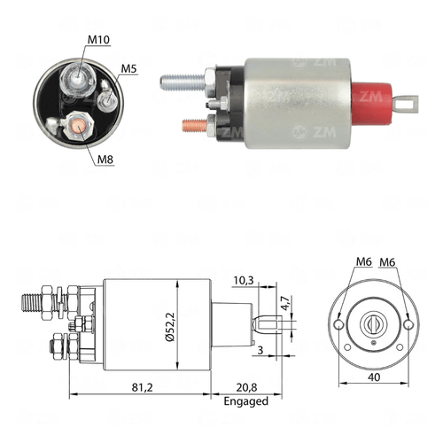 Relé de Partida Mercedes Benz Volkswagen ZM M10 M8 M5 24v