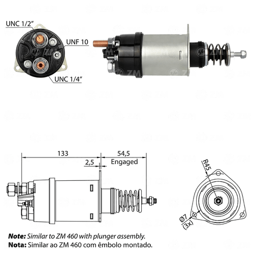 Relé de Partida Mercedes benz VW ZM UNC 1 / 2 UNF 10 24v