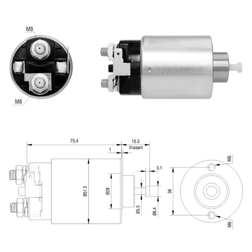 Relé de Partida Mitsubishi Volvo Mazda Macho ZM M8 CAP 12v