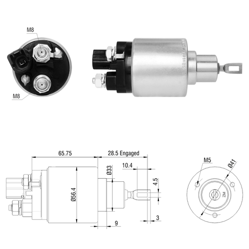 Relé de Partida Toyota Corolla Fielder tipo Bosch ZM M8 12v