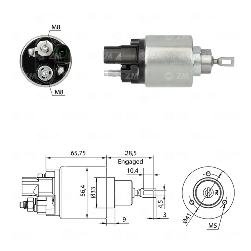 Relé de Partida Toyota Hilux 3.0 tipo Bosch ZM CAP M8 12v