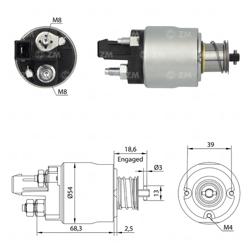 Relé de Partida Volkswagen Fox Spacefox Gol Polo ZM M8 12v