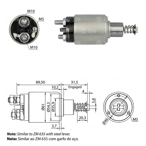 Relé de Partida Volvo VW MB Iveco Ford Case ZM M10 M5 24v