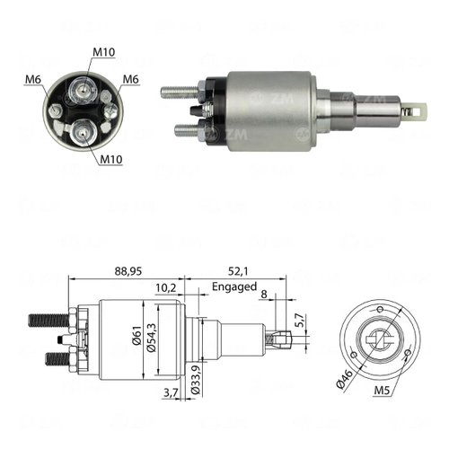 Relé de Partida ZM 3-639 24V para DAF e Scania