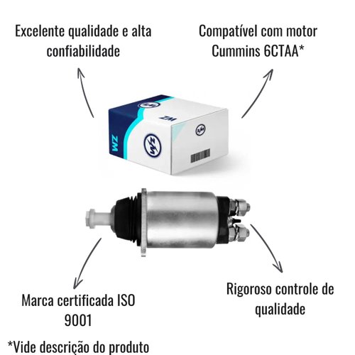 Relé de Partida ZM 831 12V para Cummins 6CTAA