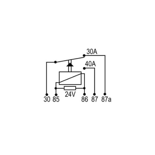 Mini Relé Auxiliar Reversor DNI 0226 24V 40/30A 5 terminais