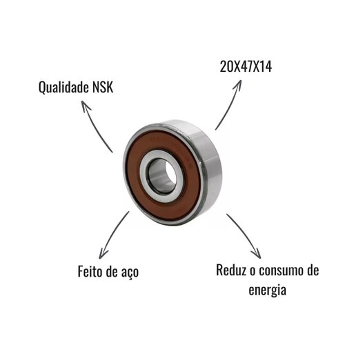 Rolamento NSK 6204DDUC3 20X47X14