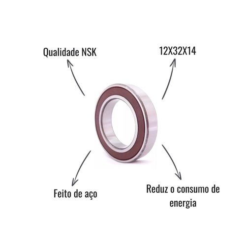 Rolamento NSK 62201DDU8C3E 12X32X14