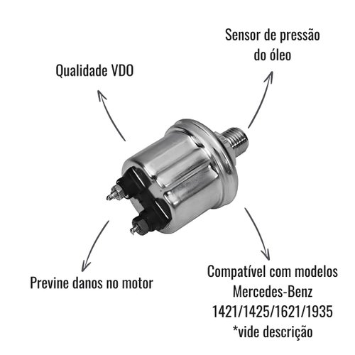 Sensor de Pressão do Óleo VDO para Mercedes-Benz 1421/1425/1621/1935