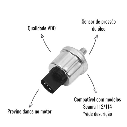 Sensor Pressão Óleo Continental VDO Scania 112/142 1982-1990