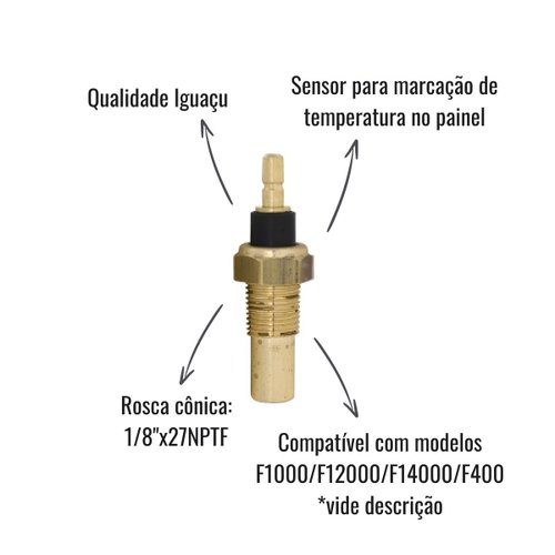 Sensor de Temperatura de Água Iguaçu para Ford F1000 1992-1996