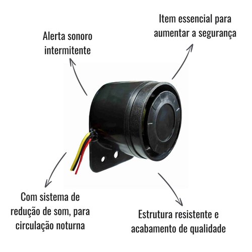 Sirene de Marcha Ré DNI Bivolt com Redutor de Som