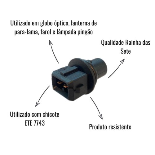 Soquete Rainha das Sete ETE 7902 para Lâmpada Pingão