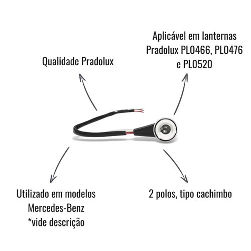 Soquete Tipo Cachimbo Pradolux 2 Polos Mercedes-Benz