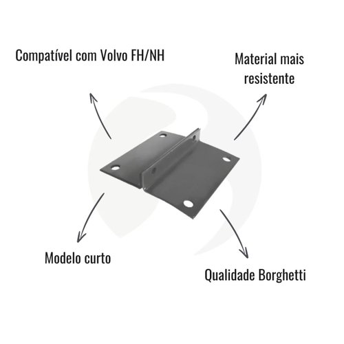 Suporte Abraçadeira Para-Lama Borghetti Curta Volvo FH/NH
