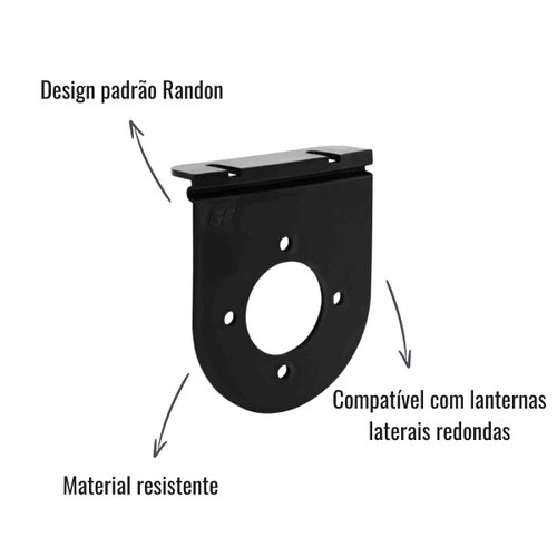 Suporte Flexível Lanterna Lateral Redonda GF Padrão Randon 10 Unidades