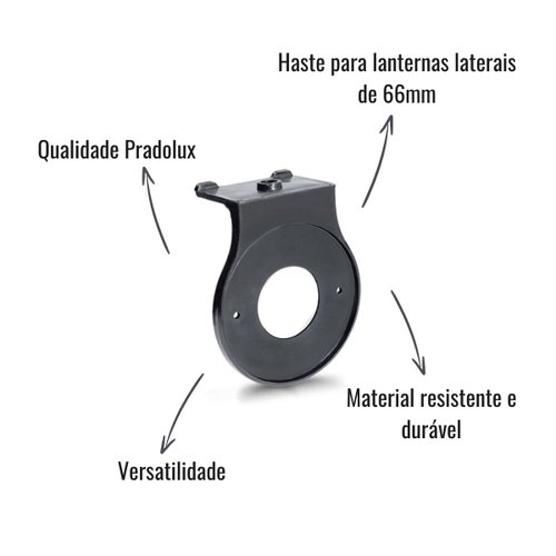 Suporte Haste para Lanternas Laterais de 66mm Pradolux 10 Unidades