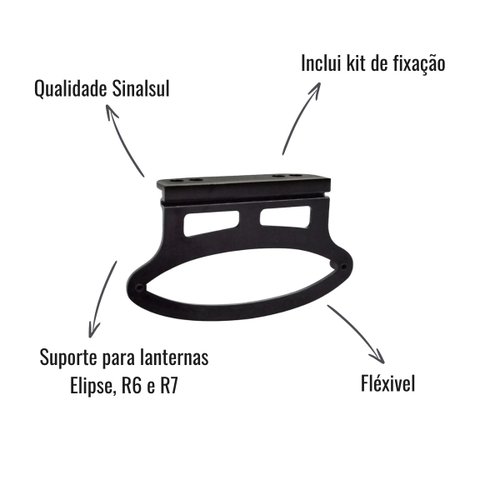 Suporte Lanterna Lateral Sinalsul Pranchinha Oval Flexível
