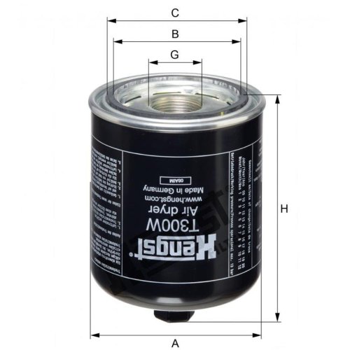 Filtro Secador de Ar Hengst Válvula APU T300w Secador De Freio
