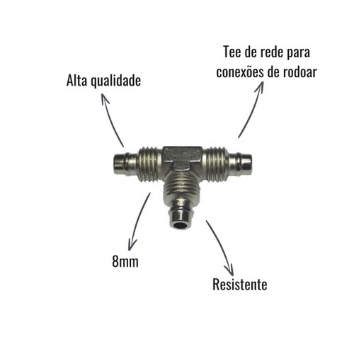 Tee de Rede 8mm para Conexões de Rodoar