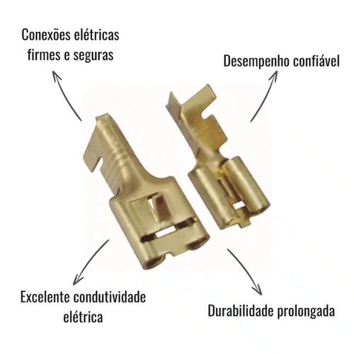 Terminal Fêmea Com Trava 6,7 1/4" Marília 100 Unidades